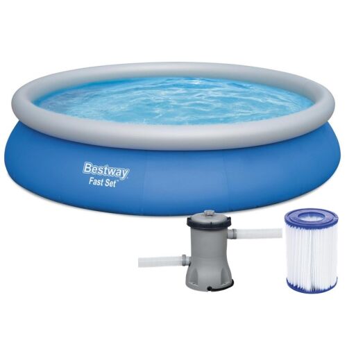 Piscina Bestway Fast Set cu pompă de filtrare și cartuș