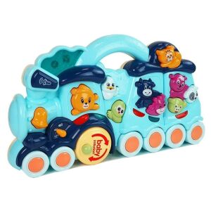 Leantoys Interaktív Kék Lokomotíva Állathangokkal és Fényeffektekkel