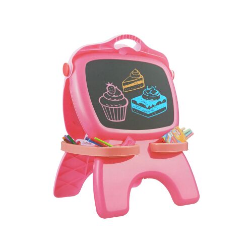 Lean rózsaszín mágneses kétoldalas rajztábla krétatáblával és filctoll táblával