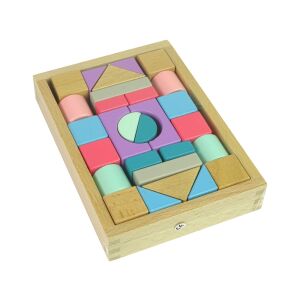 Blocuri pastelate din lemn Castle 28el 135988500 - Joc de construcție din lemn