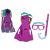 Set für Tauchermaske, Schnorchel, Flossen, rosa 135990302