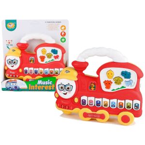 Interaktiver Klavier Zug Spielzeug mit Tiergeräuschen für Babys ab 12 Monaten - Lean Toys