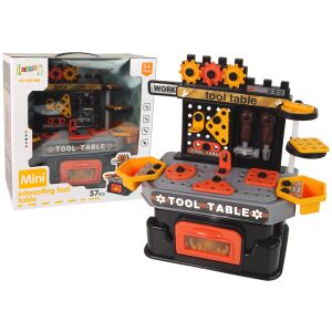 Kreatywny warsztat DIY 57 elementów Stół warsztatowy + narzędzia