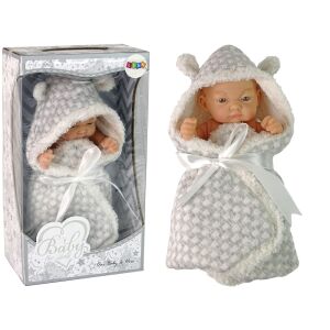 Szürke Cocard Babypuppe mit Decke und Box, 24 cm - Nonbrand Baba