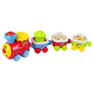 Interaktives Kleinkind-Zugspielzeug mit mehreren Waggons und Soundeffekten - Lean Toys