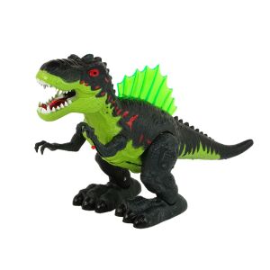 LEAN Toys Grüner feuerspeiender Dinosaurier Spielzeug mit Lichtern und Dampfeffekt, schräge Ansicht, ausgepackt - Nonbrand Interaktive Kinderspiele