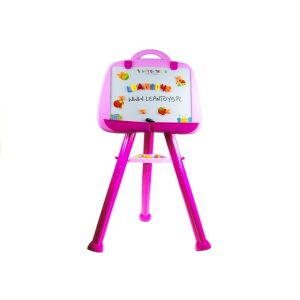 LeanToys Magnetische Lerntafel mit Buchstaben und Zahlen - Pink - Lean Toys Entwicklungsspiele für Kinder im Kindergartenalter