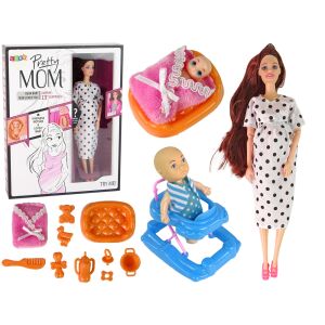 LEAN Toys Pretty Mom Puppenset mit Zubehör und Verpackung - Nonbrand Baba