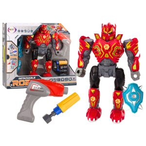 Piros Robot Játék Fúróval és Csavarhúzóval, Hang- és Fényeffektekkel