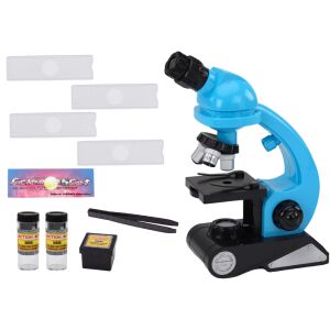 Microscop pentru cercetare albastru 135984302 - Lean Toys Jocuri stiintifice si exploratori