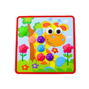 Színes Gombos Kép Kirakó Játék: Zsiráfos gombos képkirakó gyerekeknek - Lean Toys