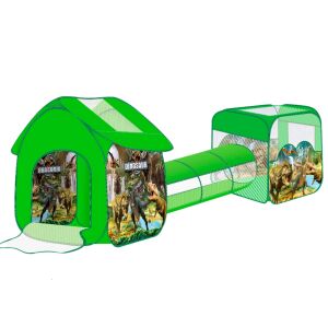 Dinoszaurusz témájú 3in1 gyermek játszósátor szett: sátor, alagút és szárazmedence