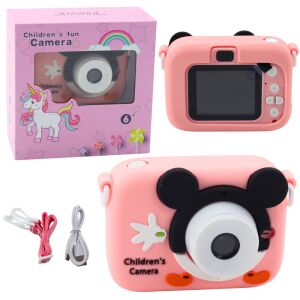 Rózsaszín Egér Children's Fun Camera dobozzal és tartozékokkal - Lean Toys