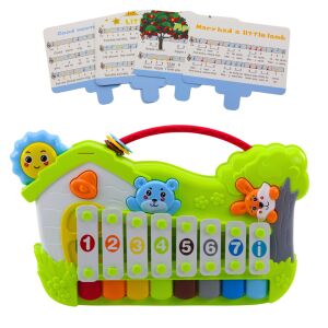 Erdős Hangszerek - Gyermek Zongora és Xilofon 5 Melódia Kártyával