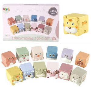 Edukativ Állatos Érzékenyítő Kockák 12 darabos Készlet