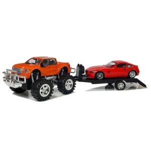Zestaw pojazdów Pomarańczowy Monster Truck Czerwony BMW Caravan 58 cm 139949753 - Samochód i pojazd