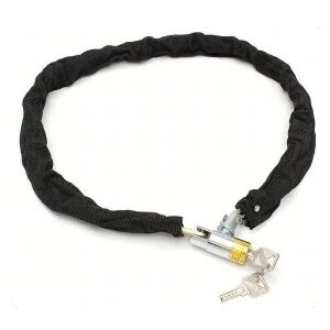 Erős láncos kerékpár- és motorkerékpárzár – 65 cm, 2 kulccsal, nylon bevonattal