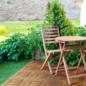 WPC padlóburkolat - 6 léces - 30 x 30 cm - világosbarna, famintás - 11 db / csomag 131268457 - Kültéri burkolat