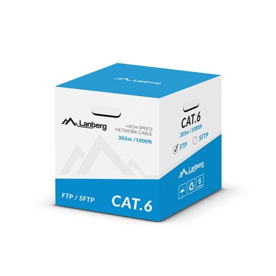 Lanberg Cat.6 F/UTP réz fali kábel 305m, AWG23, PVC, 250Mhz, Eca,...