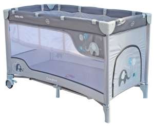 Baby Mix prémium Utazóágy- Elefántos #szürke 30339959
