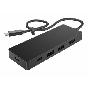 HP USB-C Travel Hub G3 - Angled View with Ports - HP
