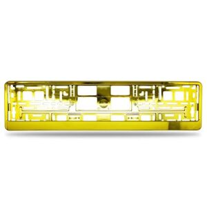 Sárga fémezett rendszámtábla tartó - Rendszámtábla tartó