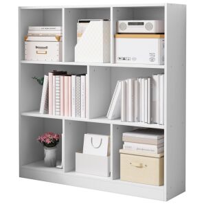 Offenes stehendes Bücherregal modernes großes weißes Regal Kommode 8 Fächer 139894514 - Möbel