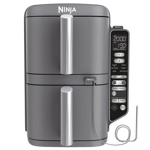 Ninja SL451EU dupla forrólevegős fritőz, 2470 W, 9,5 l, digitális hőmérő, 2 kosár, 6 program, Max Crisp, Sync & Match, szürke 136293741