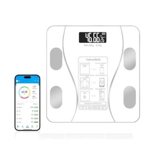 INTELIGENTNÁ elektronická váha s personalizovaným monitorovaním, bezdrôtový BMI Bluetooth Digital Body Health Color White ABYZ™