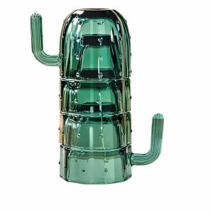 Cactus Cups bögre és csésze szett, design Cactus Cups, 4 egymásba rakható csésze, 240 ml 131543448 - Vizespohár