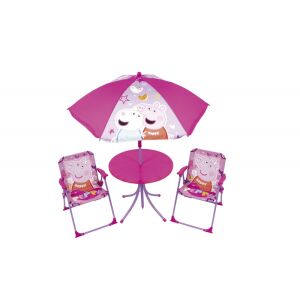 Peppa Pig Gyerek Kemping Szett - Asztal, 2 Szék, Napernyő 131569906 - Kerti gyerekbútor