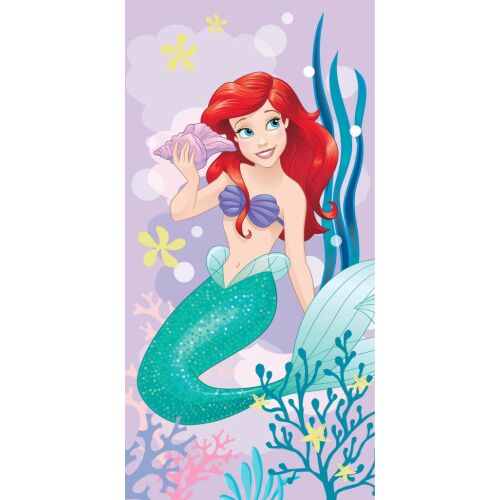 Disney Hercegnők Ariel rózsaszín fürdőlepedő, strand törölköző 70x140cm