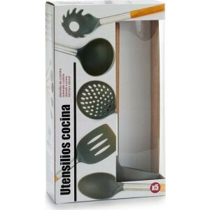 Küchenutensilien-Set Akazienholz Edelstahl 8,5 x 35 x 20,5 cm 131655370 - Küchenutensilien-Sets