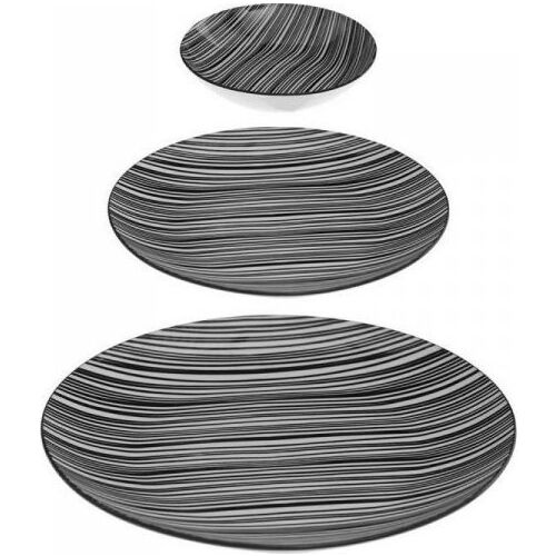 Secret de Gourmet Bohemia Zèbre 18-częściowy zestaw naczyń porcelanowych z wzorem zebry