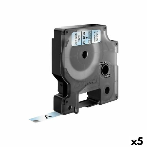 Laminiertes Klebeband zur Kennzeichnung von Maschinen Dymo D1 40910 LabelManager™ Durchsichtig 9 mm Schwarz (5 Stück) 131656454
