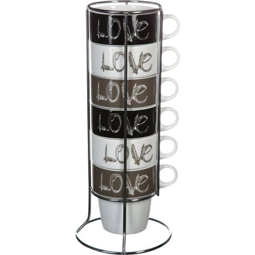 Zestaw 6 filiżanek do kawy Secret de Gourmet Love Ze wsparciem 260 ml 131656515