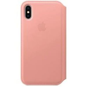 Apple iPhone X Pink Leder Folio Hülle - Handyhüllen