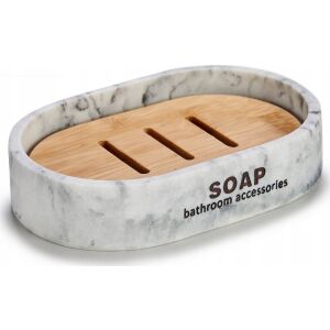 Szappantartó Krémszín Gyanta Bambusz (8 x 2,5 x 12,5 cm)