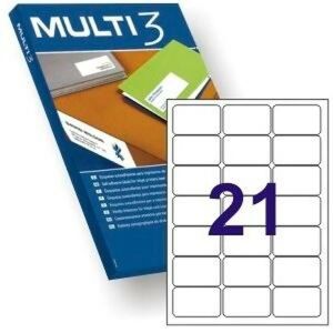 Adezivi/etichete MULTI 3 63,5 x 38,1 mm A4 100 Frunze 131657127 - Etichete