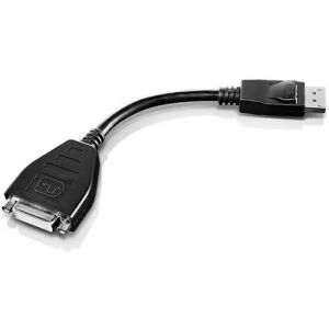 Lenovo - DVI-Kabel - Single Link - DisplayPort (männlich) bis DVI-D (weiblich) - 20 cm - Grau 131657139 - DisplayPort-Konverter