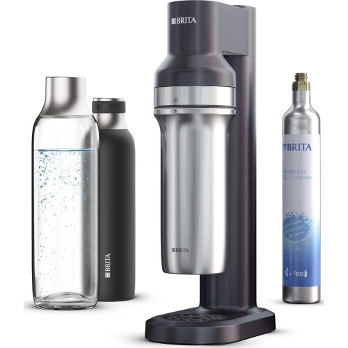 Brita 1046729 Aparat de sifon Negru cu sticle și cilindru CO2