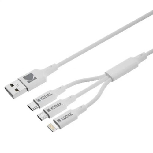 Kodak USB kábel - USB A 2.0, USB-C, Micro USB - Fehér