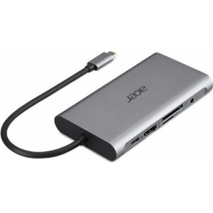 ACER 10in1 Type C dongle 3xUSB 3.0 1xHDMI 1xVGA 1xTypeC 1xSD 1xTF 1x1000M Ethernet 1xAudio 131658535 - Akcesoria do laptopów