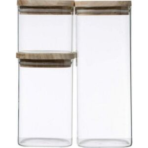 Set de 3 tuburi Secret de Gourmet Stivuibil Transparent Sticlă 131658883 - Recipiente de depozitare pentru bucătărie