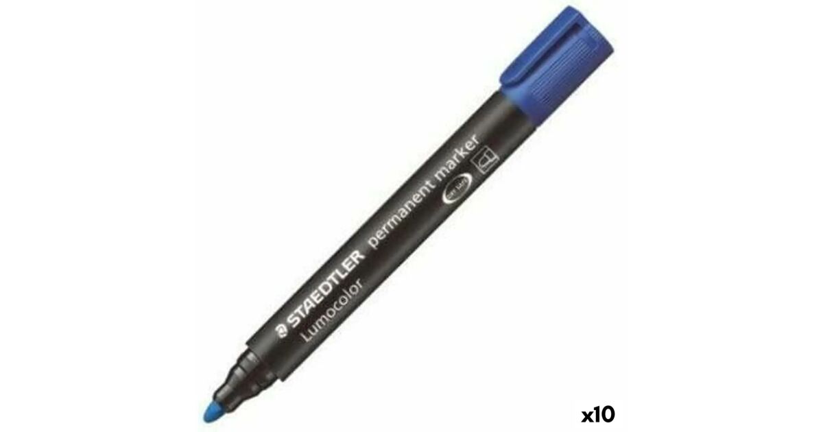 STAEDTLER Marker Lumocolor perm blau 10 Stück 131659259