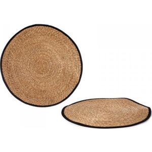 Teppich Braun Schwarz Naturfaser (Ø 100 cm) 131661131 - Wandpaneele & Wandaufkleber, Teppiche und Tischdecken