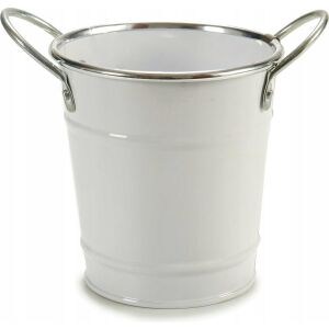 Blumentopf Weiß Silberfarben Metall 131661464 - Übertöpfe