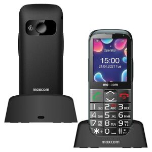 Maxcom MM724 Telefón pre seniorov s nabíjacími dokovacími stanicami - Predný a zadný pohľad - Maxcom Senior telefóny