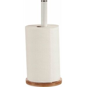 Suport pentru Role de Hârtie de Bucătărie Maro Alb Metal Bambus 15 x 15 x 33,5 cm 131672737 - Depozitare și organizare