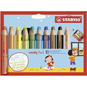 Buntstifte Stabilo Woody Bunt 3 in 1 10 Stücke 131673309 - Farbstifte